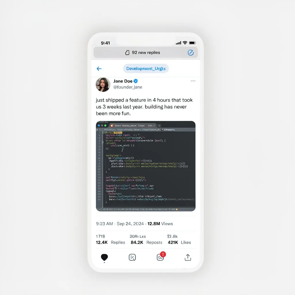 Viral X (Twitter) post mockup with high engagement metrics